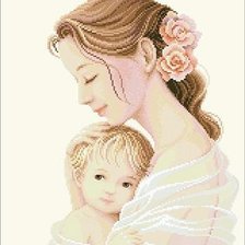 Оригинал схемы вышивки «Мать и дитя» (№226089)