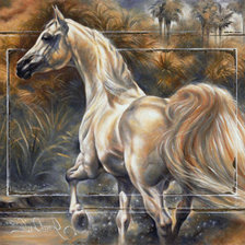 Оригинал схемы вышивки «Белая лошадь» (№226139)