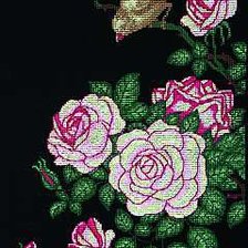 Схема вышивки «Птичка на розовом кусту»
