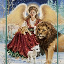 Схема вышивки «Ангел и лев»