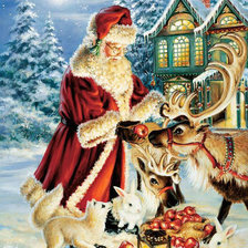 Схема вышивки «угощает Дед Мороз»