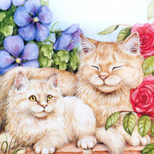Оригинал схемы вышивки «кошки» (№232741)