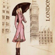 Оригинал схемы вышивки «Прогулка по Лондону» (№232959)