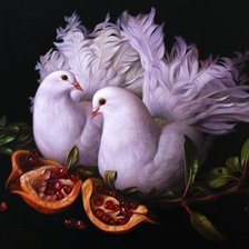 Схема вышивки «Два голубя»