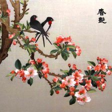 Схема вышивки «Ветка цветущей сакуры»