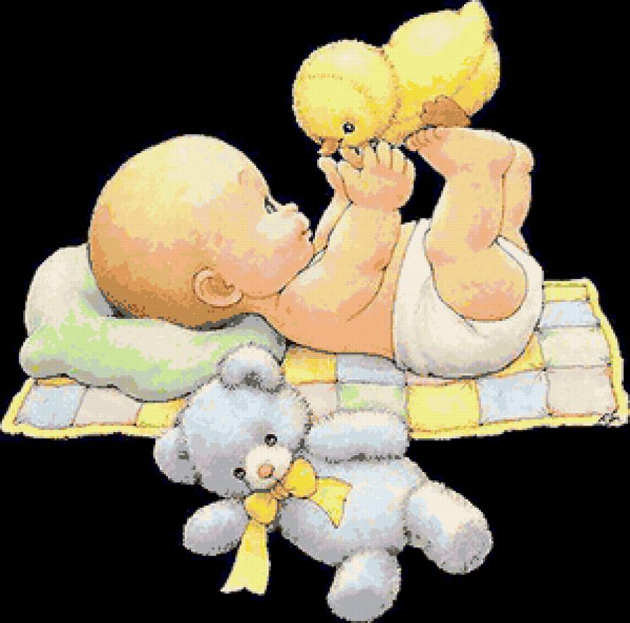 Малышу - игрушки, ребенок, медвежонок, мальчик, утка, мишка, малыш, утенок - предпросмотр