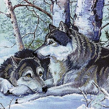 Схема вышивки «Два волка»