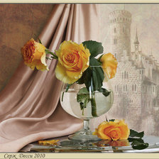 Оригинал схемы вышивки «натюрморт с розами в бокале» (№246401)