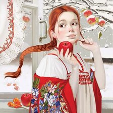 Оригинал схемы вышивки «русская красавица» (№249618)