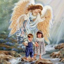Схема вышивки «Ангел и детки»