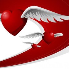 Оригинал схемы вышивки «сердечко с крыльями» (№254109)