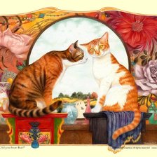 Оригинал схемы вышивки «кошачья любовь» (№254204)