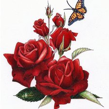 Оригинал схемы вышивки «розы» (№255429)