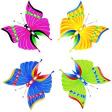 Схема вышивки «Подушка "Бабочки"»