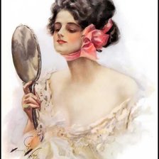 Схема вышивки «девушка с зеркалом»