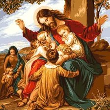Схема вышивки «Иисус и Дети»