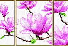 Схема вышивки «триптих цветы»