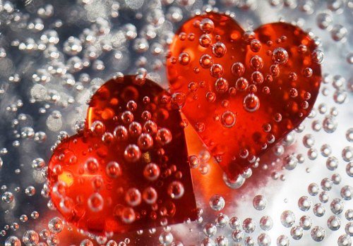 Два сердца в пузырьках - день св.валентина - оригинал