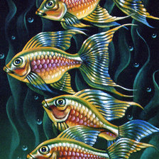Оригинал схемы вышивки «Стая рыб» (№262568)