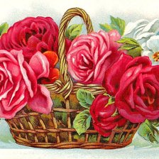 Оригинал схемы вышивки «Корзина с розами» (№263794)
