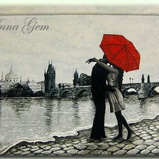 Оригинал схемы вышивки «Поцелуй под дождем» (№263992)