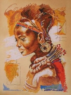 Африканская красотка - портрет, девушка, красиво, африка, картина - оригинал