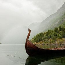 Схема вышивки «Лодка на горном озере»