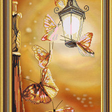 Схема вышивки «фонарь и бабочки»