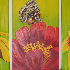 Схема вышивки «Серия ТРИПТИХ. Цветы и бабочки»