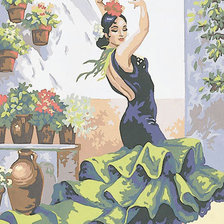 Схема вышивки «Танцующая фламенко»