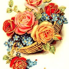 Оригинал схемы вышивки «Розы и незабудки» (№273432)