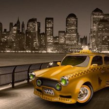 Схема вышивки «такси в нью-йорке»