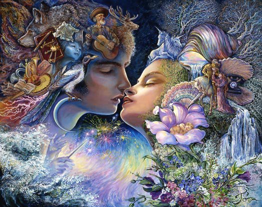 Волшебный поцелуй - девушка, люди, сказка, пара, мужчина, двое, пейзаж - оригинал