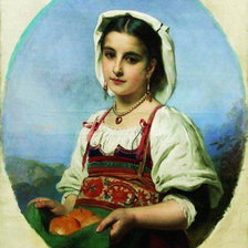Оригинал схемы вышивки «Молодая итальянка с померанцами» (№277634)