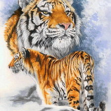 Оригинал схемы вышивки «Тигры» (№278066)