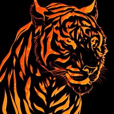 Оригинал схемы вышивки «Тигр в пламени» (№279020)