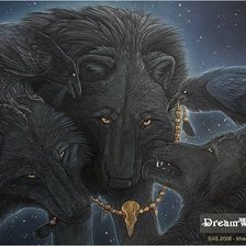 Схема вышивки «волки и вороны»