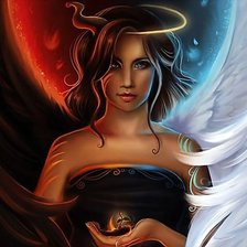 Схема вышивки «девушка ангел-демон»