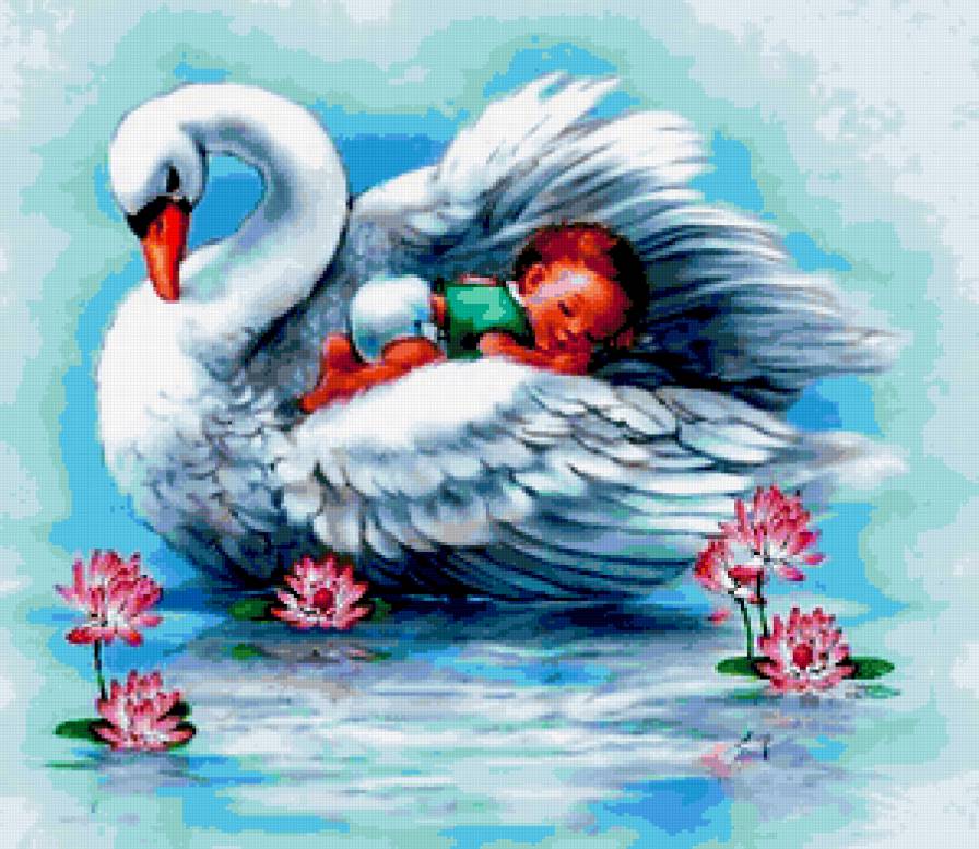 Для Новорожденного - лебедь, сон, ребенок, птица, детки, новорожденные, малыши - предпросмотр