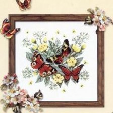 Схема вышивки «Картина с бабочками»