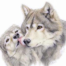 Оригинал схемы вышивки «пара волков» (№287049)