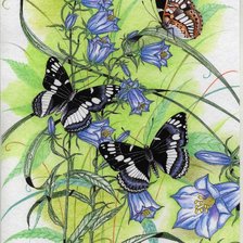 Схема вышивки «Колокольчики и бабочки»