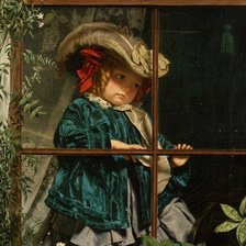 Схема вышивки «Девочка у окна»