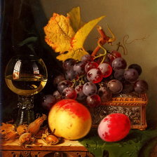 Оригинал схемы вышивки «Натюрморт с виноградом» (№289311)