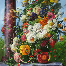 Оригинал схемы вышивки «Натюрморт, цветы, розы» (№292504)