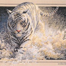 Схема вышивки «тигр из пены воды»