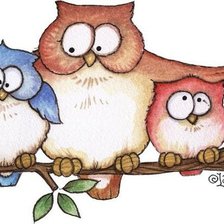 Оригинал схемы вышивки «Owl Family» (№295294)