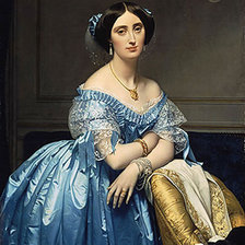Схема вышивки «Дама в голубом.Женский портрет»