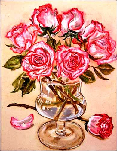 Розы - розы, ваза, цветы, розочки, роза, букет, душистые розы - оригинал
