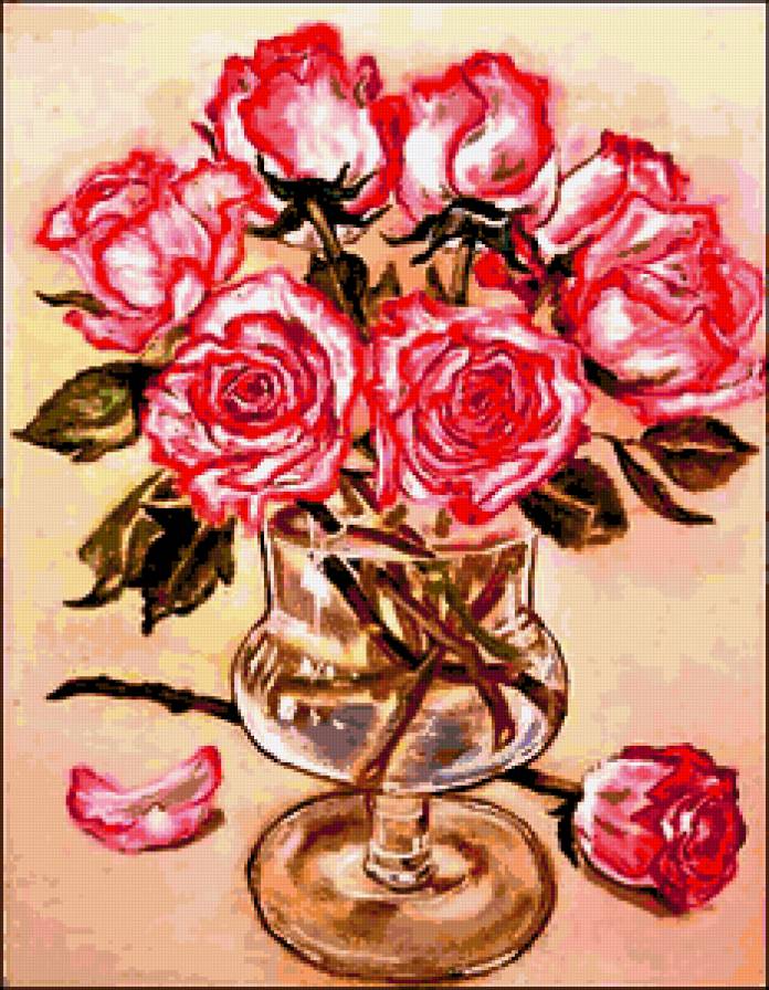 Розы - букет, розы, роза, душистые розы, цветы, ваза, розочки - предпросмотр
